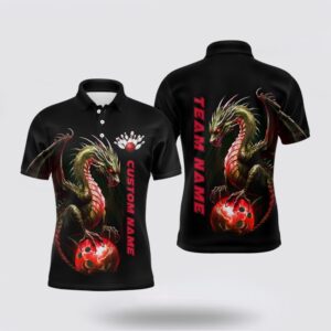 Bowling Polo Shirt, Personalized Red Dragon Bowling&hellip;