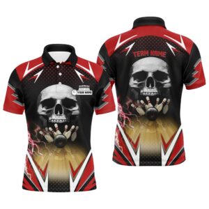 Bowling Polo Shirt, Red And Black Bowling&hellip;