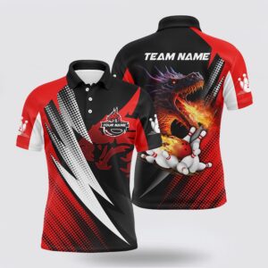 Bowling Polo Shirt, Red And Black Flame&hellip;
