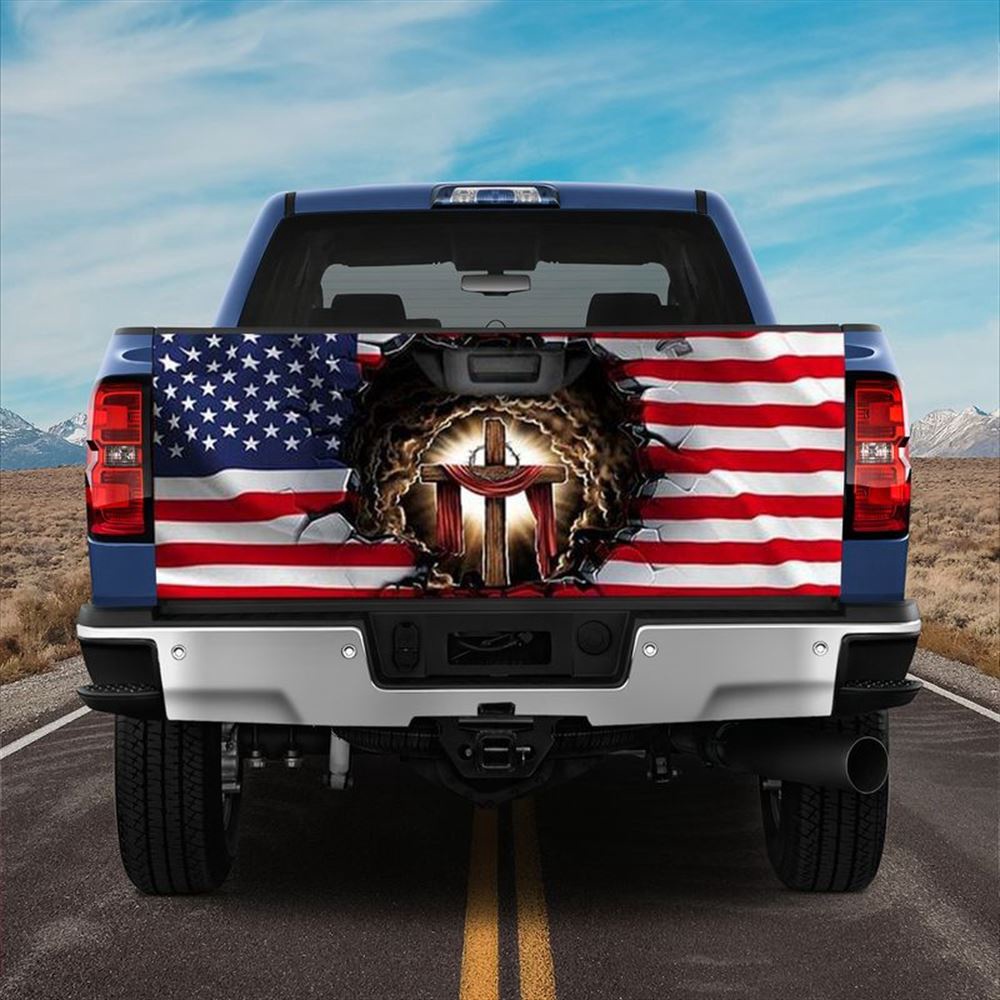 Jesus Tailgate Wrap, Christian Cross American Truck Tailgate Wrap Holiday Christian Gift Idea Tailgate Wrap Jesus Tailgate Wrap, Christian Cross American Truck Tailgate Wrap Holiday Christian Gift Idea Tailgate Wrap