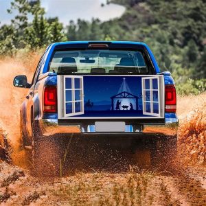 Jesus Tailgate Wrap, Christmas Nativity Scene Tailgate Wrap Three Wise Birth Christ Tailgate Cover Car Decoration Tailgate Wrap