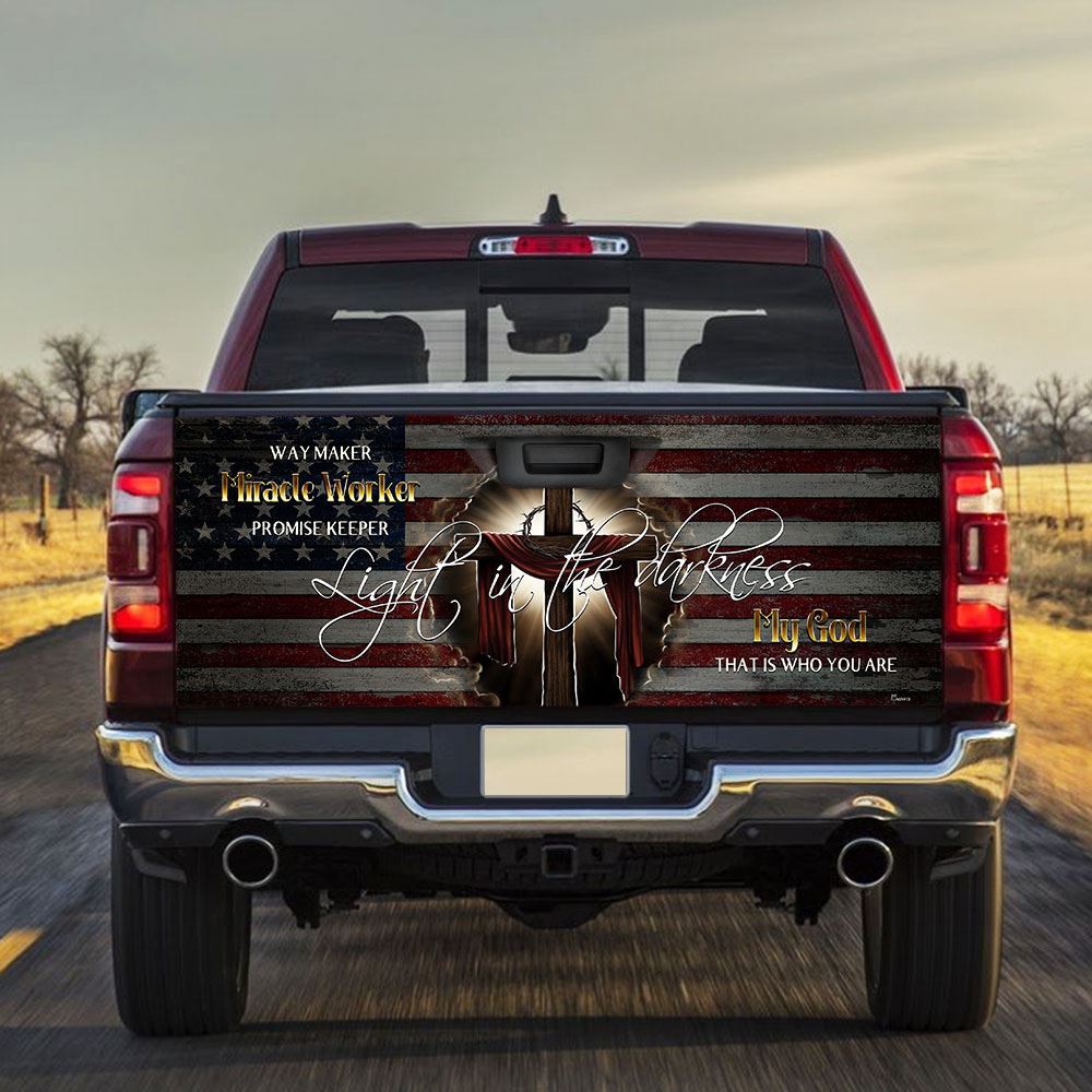 Jesus Tailgate Wrap, God Jesus Cross America Truck Tailgate Decal Sticker Wrap, Christian Car Decor