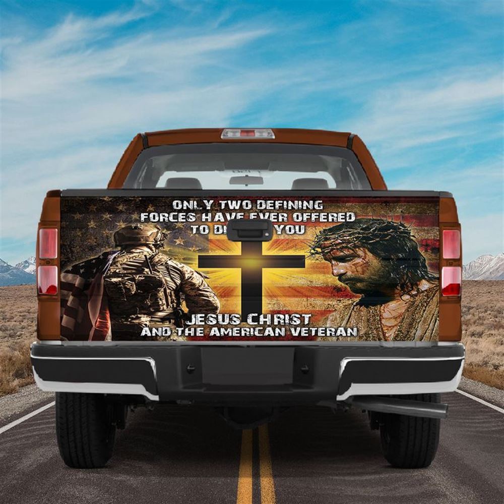 Jesus Tailgate Wrap, Jesus Christ And American Veteran Truck Tailgate Wrap Vinyl Graphic Decal Patriot Accessories Tailgate Wrap Jesus Tailgate Wrap, Jesus Christ And American Veteran Truck Tailgate Wrap Vinyl Graphic Decal Patriot Accessories Tailgate Wrap
