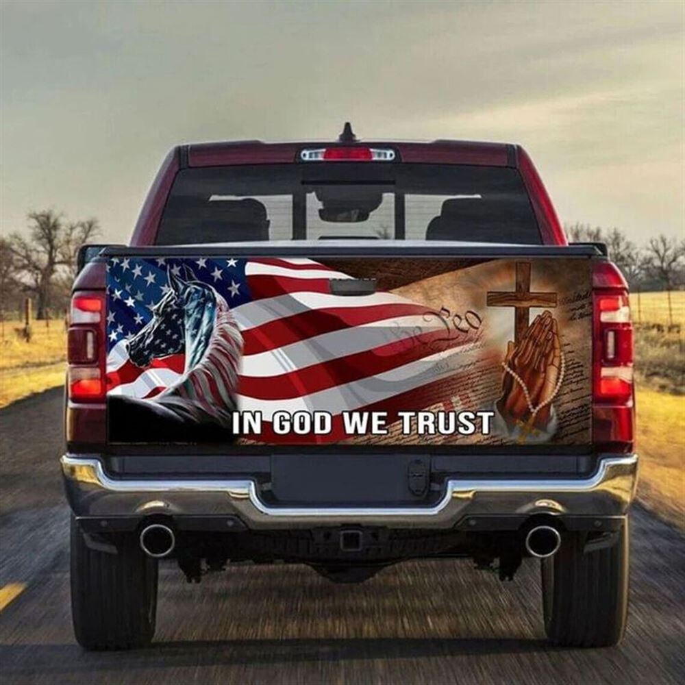 Jesus Tailgate Wrap, Jesus In God We Trust Christians Cross Horse Truck Tailgate Decal Sticker Wrap Patriot Gift Idea Tailgate Wrap Jesus Tailgate Wrap, Jesus In God We Trust Christians Cross Horse Truck Tailgate Decal Sticker Wrap Patriot Gift Idea Tailgate Wrap