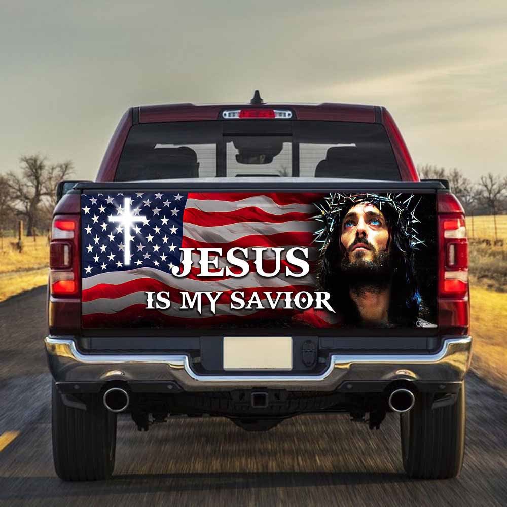 Jesus Tailgate Wrap, Jesus Is My Savior Truck Tailgate Decal Sticker Wrap, Christian Car Decor