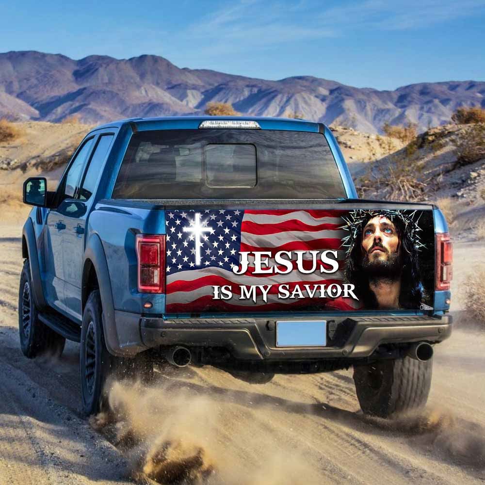 Jesus Tailgate Wrap, Jesus Is My Savior Truck Tailgate Decal Sticker Wrap, Christian Car Decor