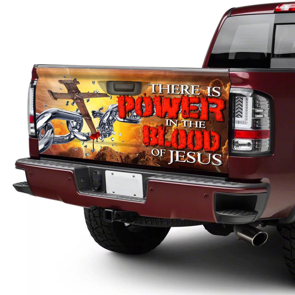 Jesus Tailgate Wrap, Jesus There is Power Truck Tailgate Decal Sticker Wrap, Christian Car Decor