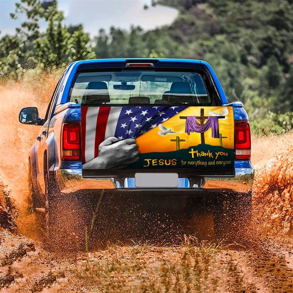 Jesus Tailgate Wrap, Thank You Lord Tailgate Wrap Jesus God Tailgate Wrap Christ Cross Tailgate Wrap Car Decoration Tailgate Wrap