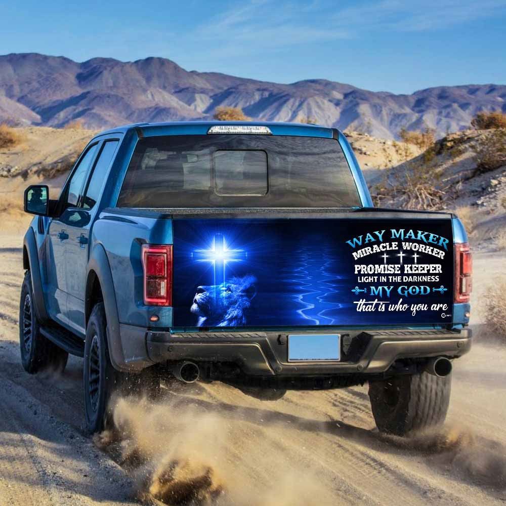 Jesus Tailgate Wrap, Way Maker Miracle Worker Jesus Christ Truck Tailgate Decal Sticker Wrap, Christian Car Decor