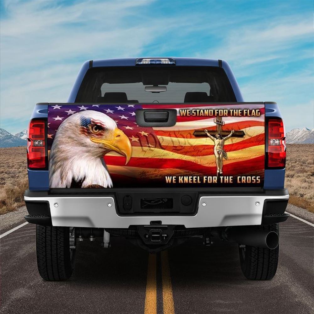 Jesus Tailgate Wrap, We Stand For The Flag, We Kneel For The Cross Truck Tailgate Wrap American Pride Tailgate Wrap Jesus Tailgate Wrap, We Stand For The Flag, We Kneel For The Cross Truck Tailgate Wrap American Pride Tailgate Wrap