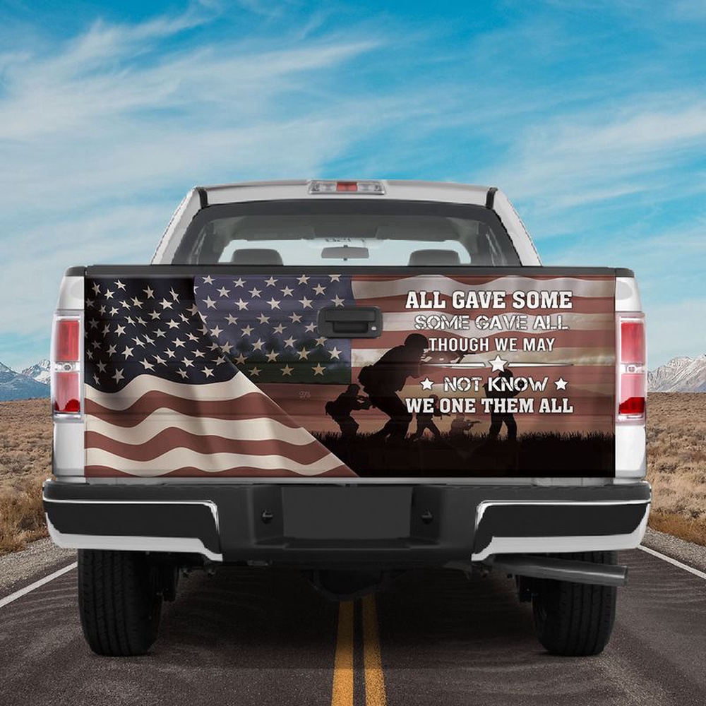 Veteran Tailgate Wrap, American Veteran Memorial Day Tailgate Wrap Us Soldier Army Veteran Truck Decor Freedom Day Gift