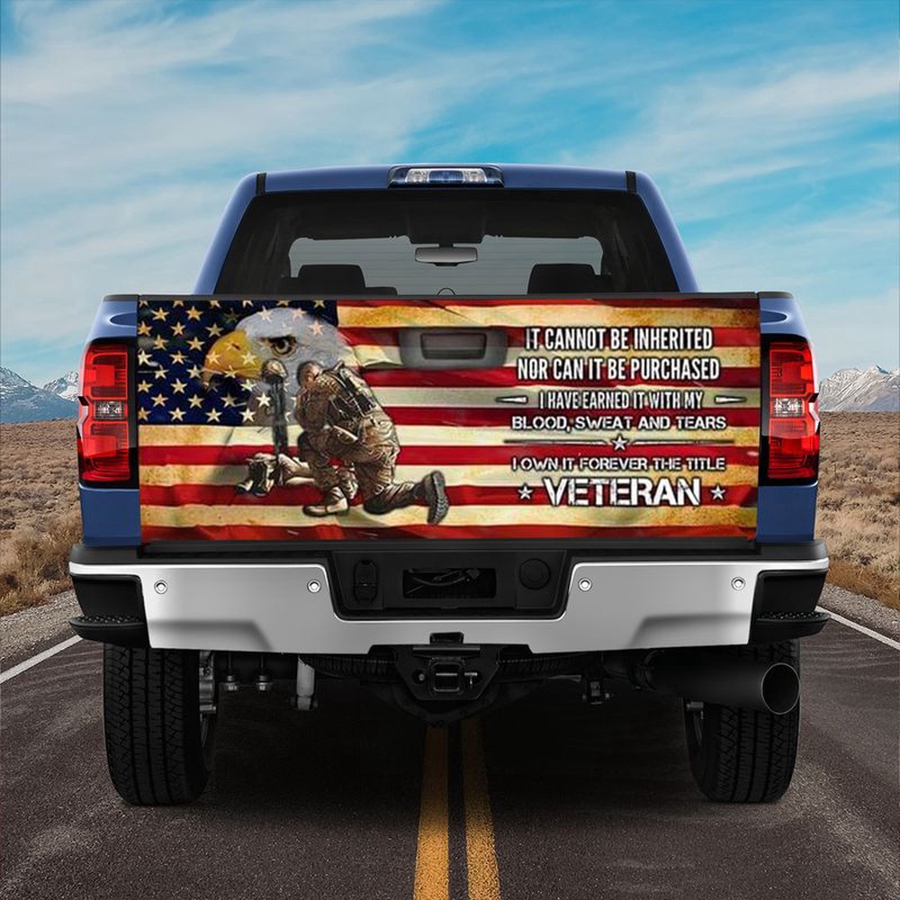 Veteran Tailgate Wrap, Forever The Title Veteran Truck Tailgate Wrap Soldier Holiday Decor Gift