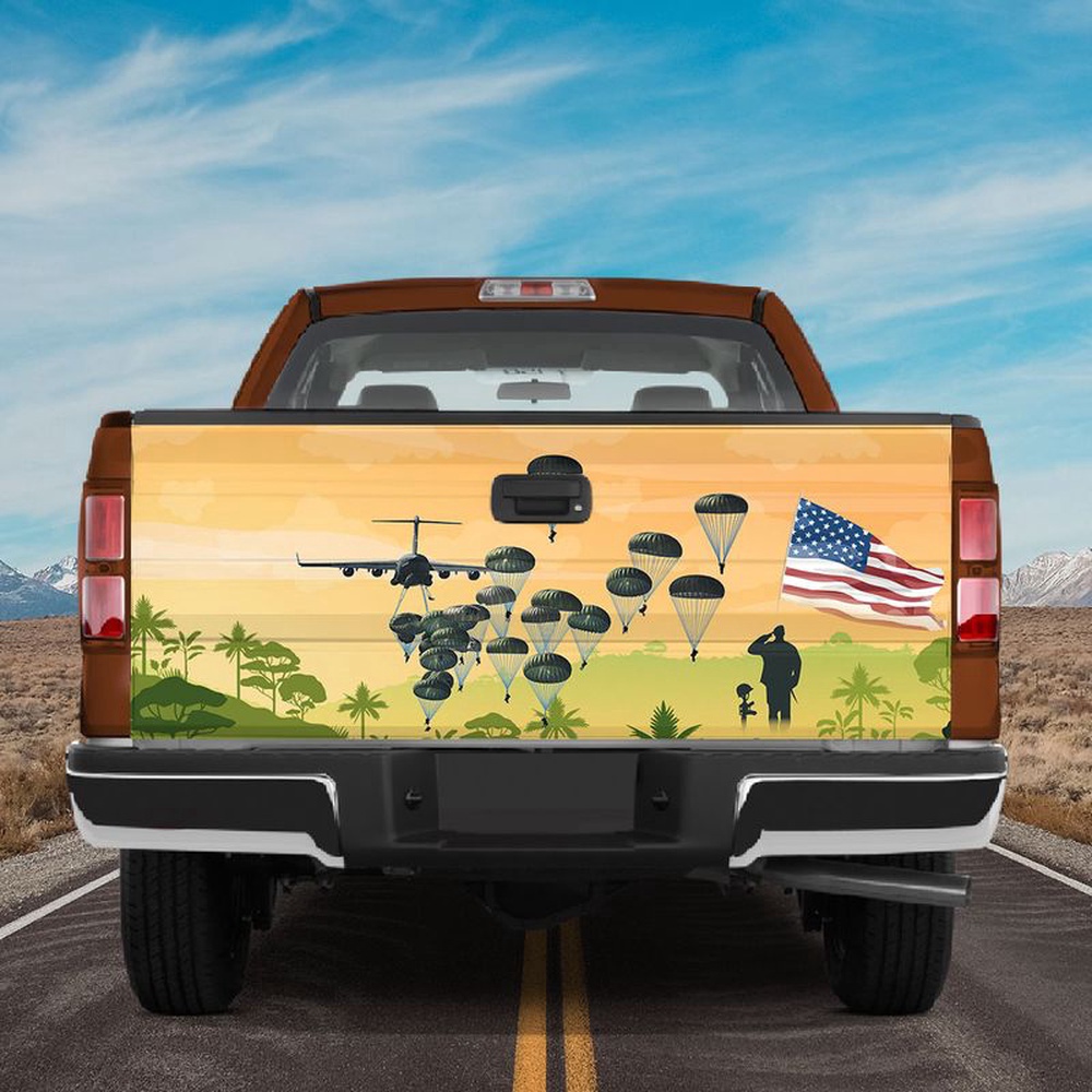 Veteran Tailgate Wrap, Soldier Tailgate Wraps For Trucks American Air Force Rear Window Decals For Trucks Veteran Pride