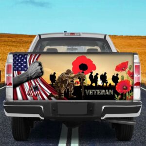 Veteran Tailgate Wrap, Us Veteran Poppy Flower&hellip;