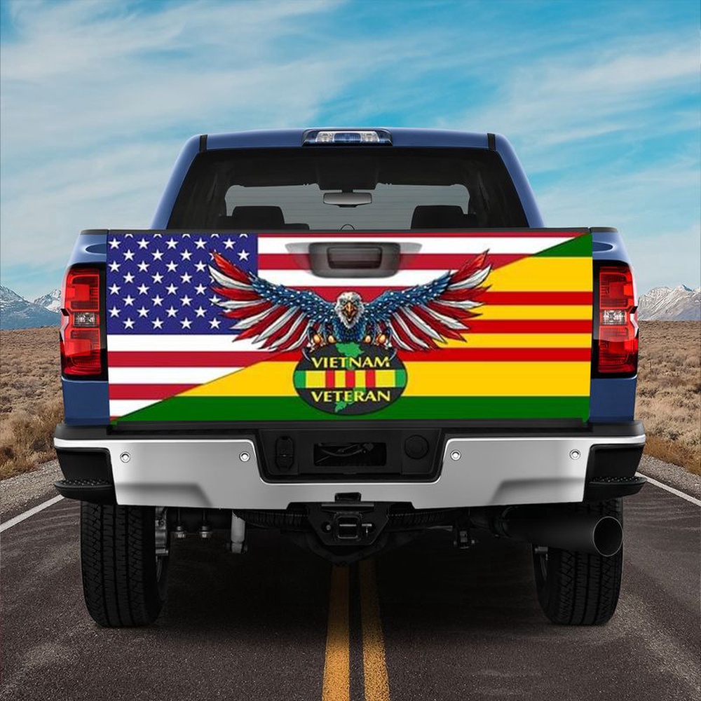 Veteran Tailgate Wrap, Vietnam Veteran American Us Truck Tailgate Decal Memorial Veteran Pride