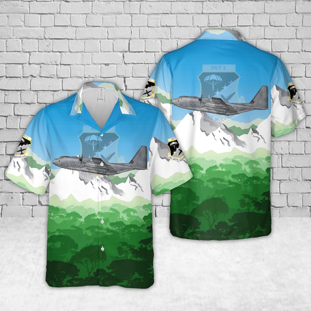 Air Force Aloha Shirt, Hurlburt Field, Florida, US Air Force 08-5697, MC-130J Commando II CR-2, 492nd SOTRG Det 2 Hawaiian Shirt