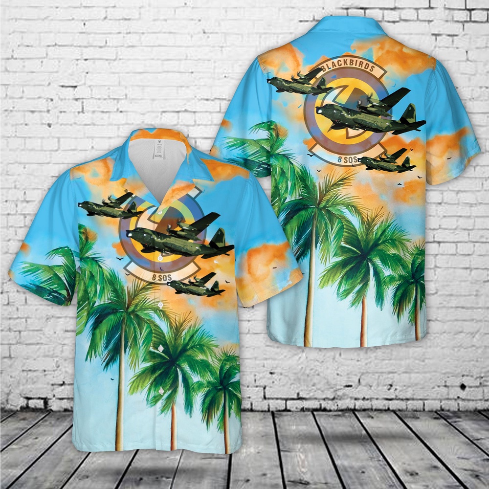 Air Force Aloha Shirt, Hurlburt Field, Florida, US Air Force 8th Special Operations Squadron Lockheed MC-130E Combat Talon II Hawaiian Shirt