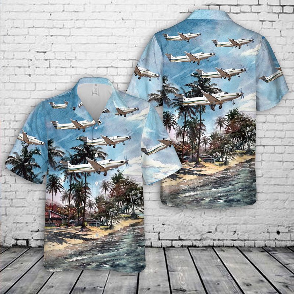 Air Force Aloha Shirt, US Air Force 318th Special Operations Squadron Pilatus U-28A (PC12-45) 05-0594 Hawaiian Shirt