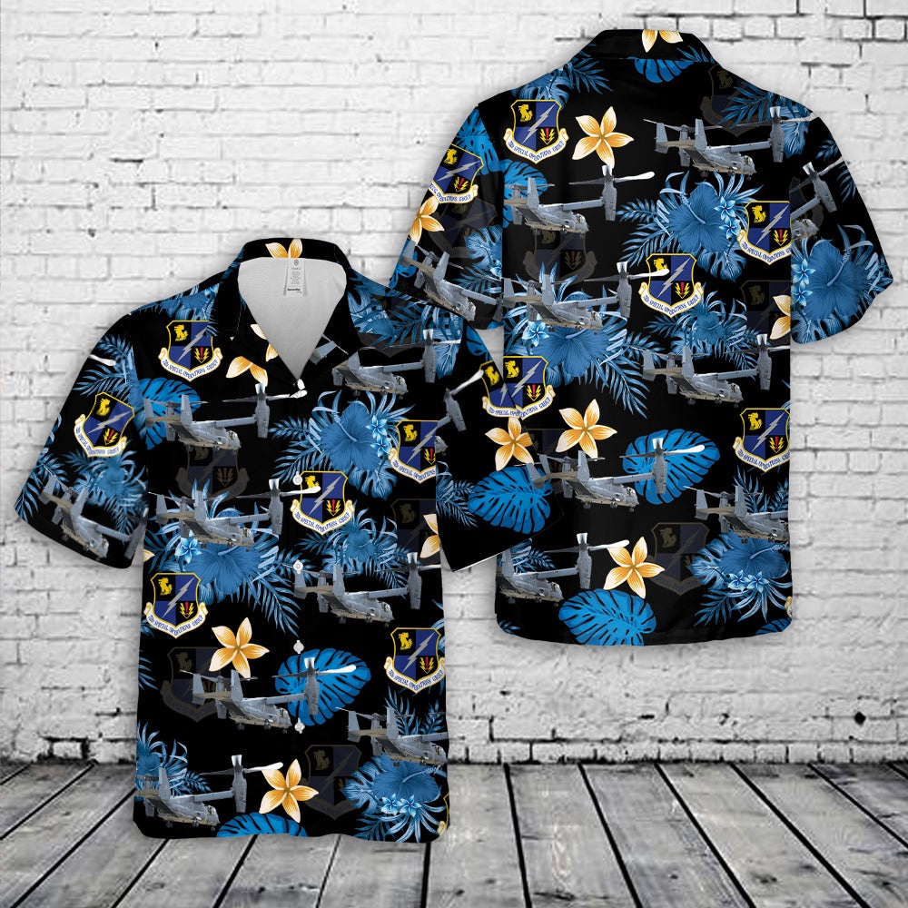 Air Force Aloha Shirt, US Air Force 752nd Special Operations Group CV-22 Osprey Hawaiian Shirt