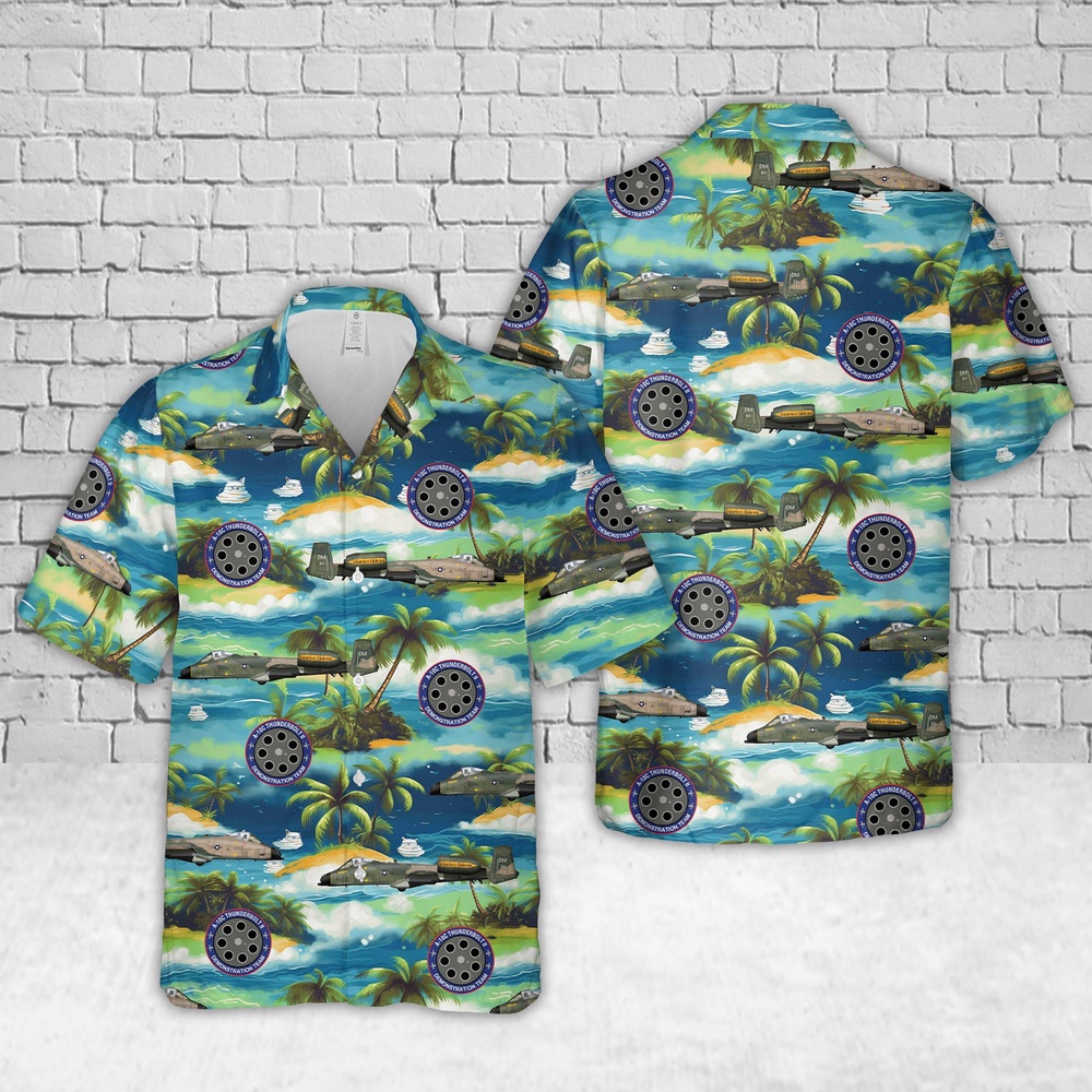 Air Force Aloha Shirt, US Air Force 78-0651, Memphis Belle III, A-10 Thunderbolt II, A-10 Demo Team 2023-2024 Hawaiian Shirt
