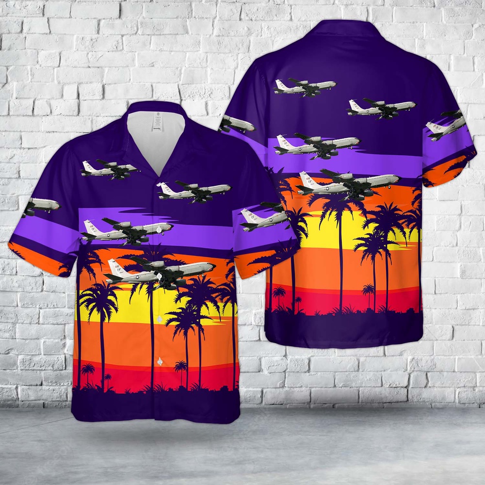Air Force Aloha Shirt, US Air Force Boeing RC-135U Combat Sent 64-14847 Hawaiian Shirt