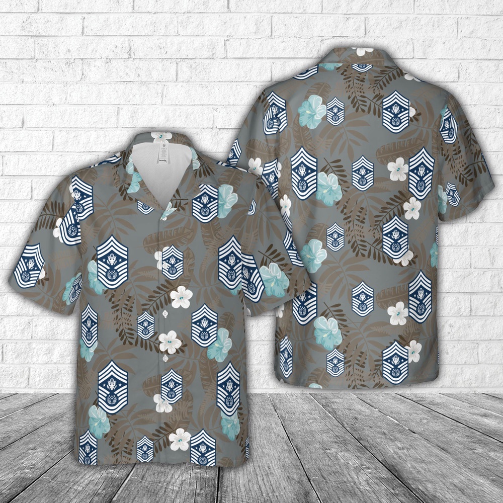 Air Force Aloha Shirt, US Air Force Chief Master Sergeant of the Air Force 2004-present insignia Hawaiian Shirt