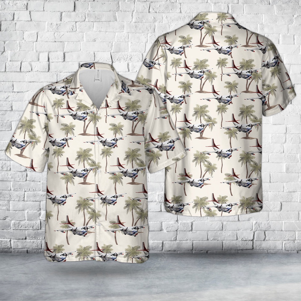 Air Force Aloha Shirt, US Air Force Demonstration Team Thunderbirds Fairchild C-123 Provider Hawaiian Shirt
