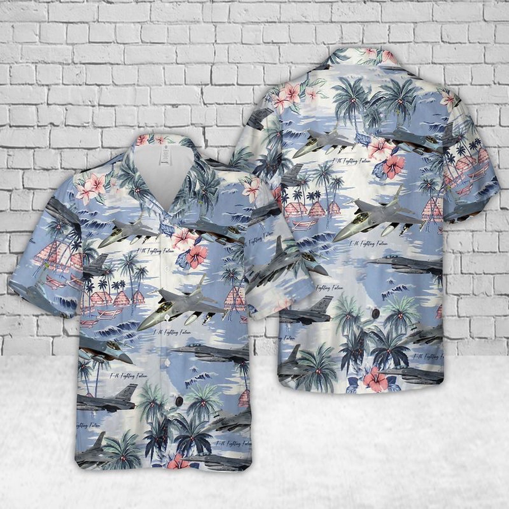 Air Force Aloha Shirt, US Air Force F-16 Fighting Falcon Hawaiian Shirts