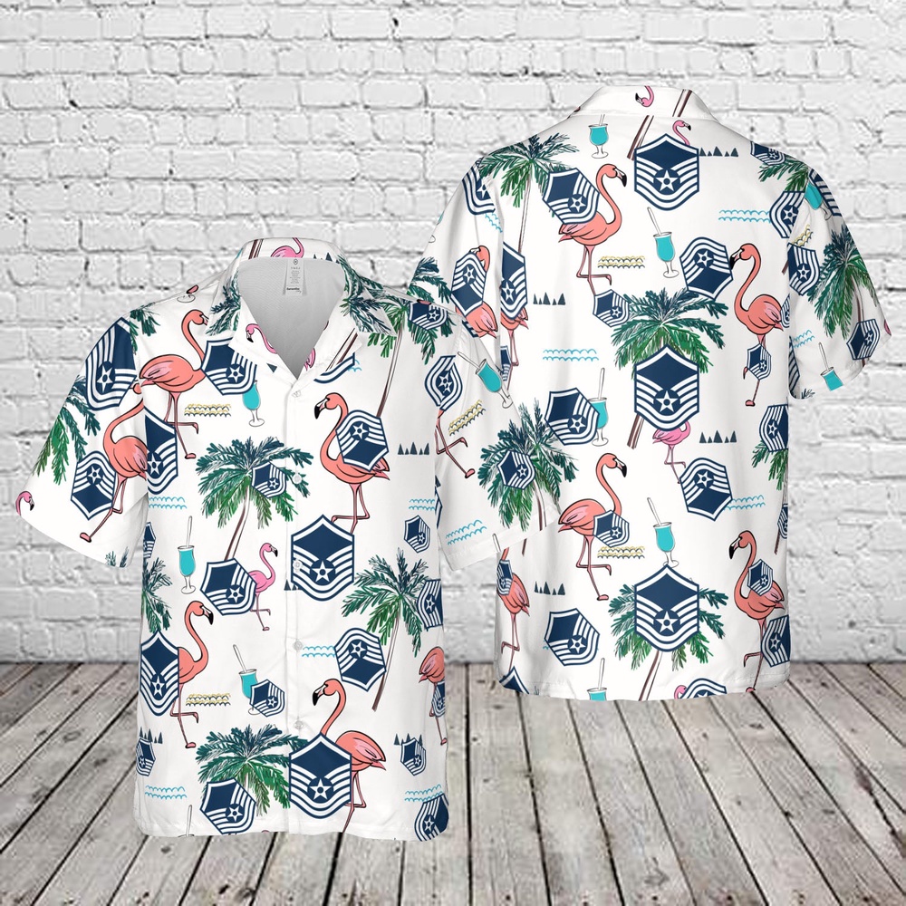 Air Force Aloha Shirt, US Air Force Master sergeant Rank Hawaiian Shirt