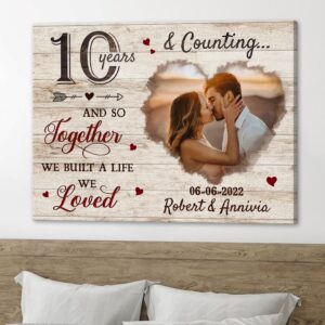 Canvas Prints Valentine’s Day, Personalized 10 Years&hellip;