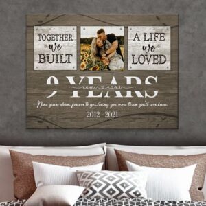 Canvas Prints Valentine’s Day, Personalized 9th Anniversary&hellip;