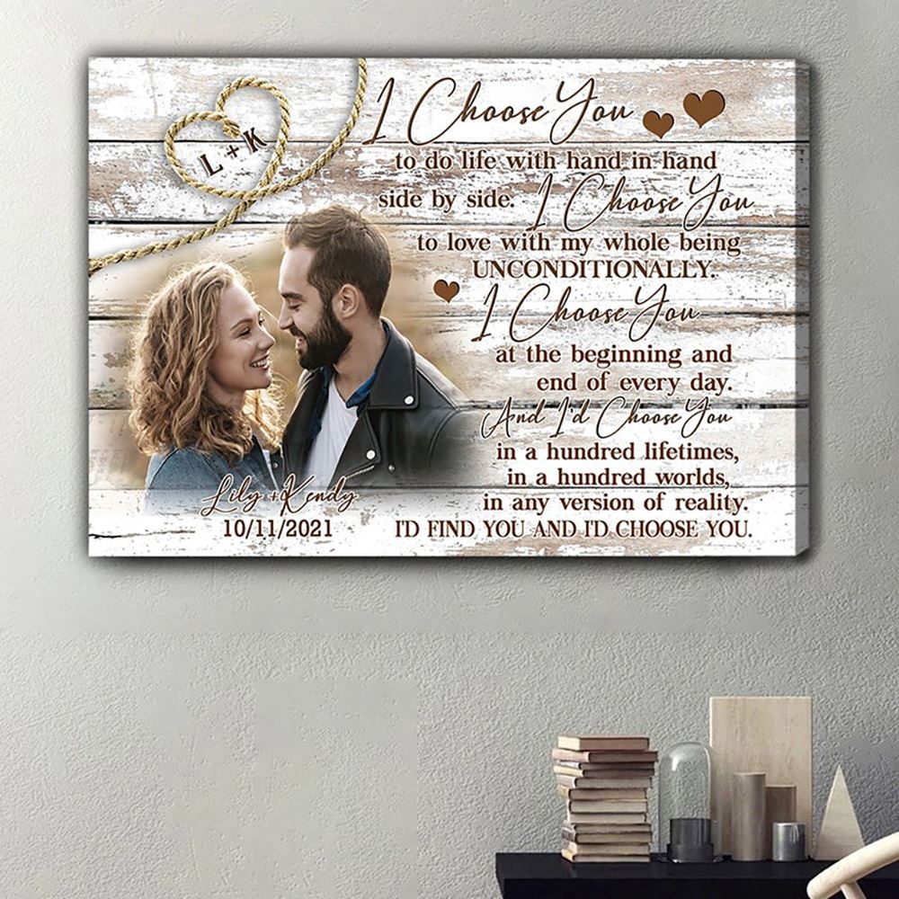 Canvas Prints Valentine’s Day, Personalized Anniversary Gift For Her For Him I Choose You Canvas, Couple Lovers Wall Art Canvas Prints Valentine’s Day, Personalized Anniversary Gift For Her For Him I Choose You Canvas, Couple Lovers Wall Art