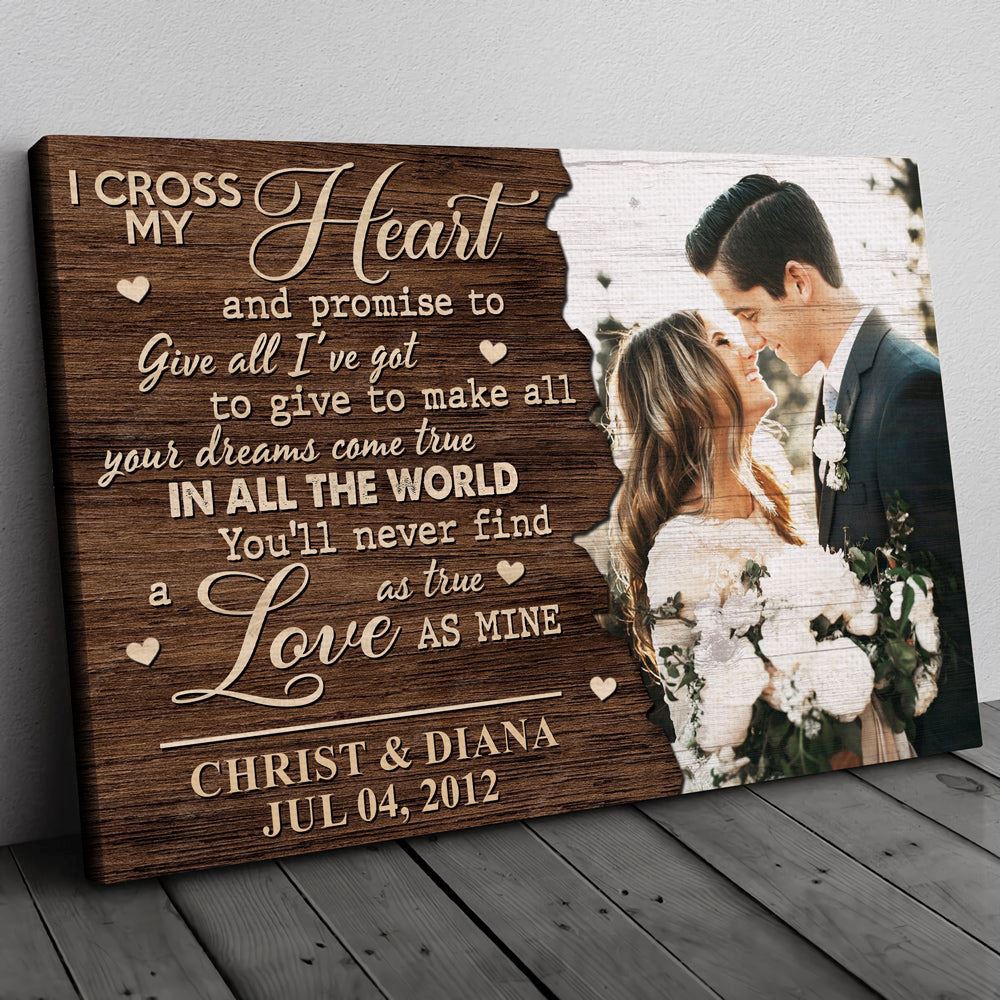 Canvas Prints Valentine’s Day, Personalized Couple Anniversary I Cross My Heart Canvas, Couple Lovers Wall Art Canvas Prints Valentine’s Day, Personalized Couple Anniversary I Cross My Heart Canvas, Couple Lovers Wall Art