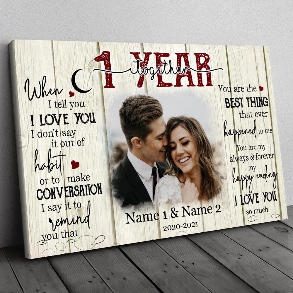 Canvas Prints Valentine’s Day, Personalized I Love You So Much Canvas 1st Anniversary Gift For Couple, Couple Lovers Wall Art