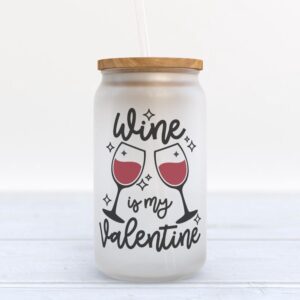 Frosted Glass Can, Happy Valentines Day Frosted&hellip;