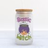 Frosted Glass Can, Valentine Gift, Bad Witch Vibes Halloween Frosted Glass Can Tumbler