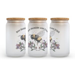 Frosted Glass Can, Valentine Gift, Be Bumble&hellip;