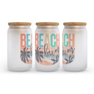 Frosted Glass Can, Valentine Gift, Beach Bum&hellip;