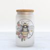 Frosted Glass Can, Valentine Gift, Bee Kind Bee Strong Frosted Glass Can Tumbler Frosted Glass Can, Valentine Gift, Bee Kind Bee Strong Frosted Glass Can Tumbler