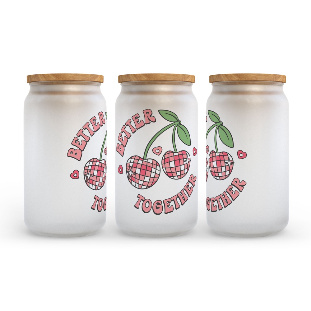 Frosted Glass Can, Valentine Gift, Better Together Valentine’s Day Frosted Glass Can Tumbler Frosted Glass Can, Valentine Gift, Better Together Valentine’s Day Frosted Glass Can Tumbler