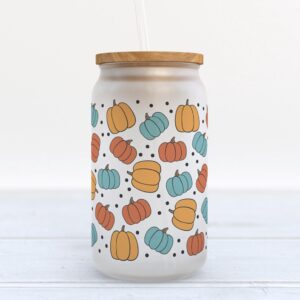 Frosted Glass Can, Valentine Gift, Colorful Pumpkins&hellip;