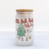 Frosted Glass Can, Valentine Gift, Fa La La La Latte Christmas Frosted Glass Can Tumbler Frosted Glass Can, Valentine Gift, Fa La La La Latte Christmas Frosted Glass Can Tumbler