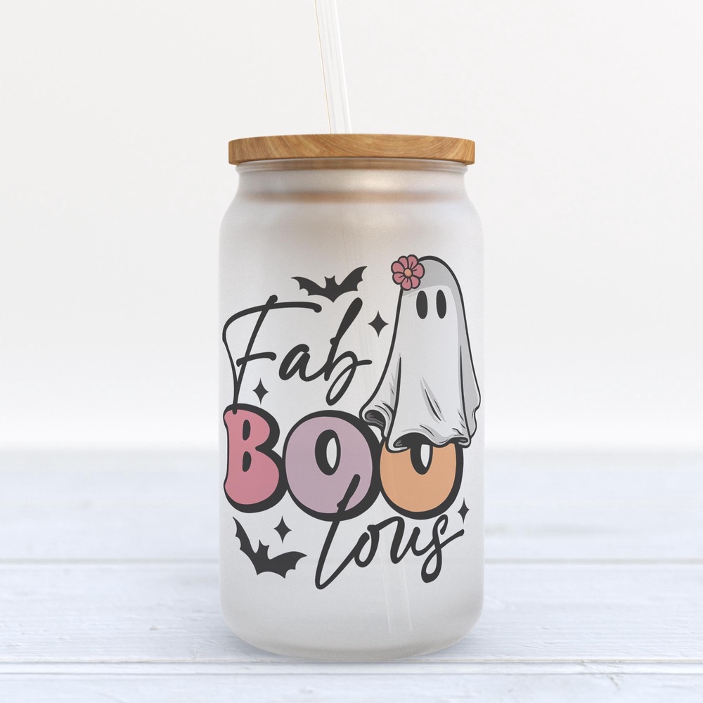 Frosted Glass Can, Valentine Gift, Fab Boo Lous Halloween Frosted Glass Can Tumbler Frosted Glass Can, Valentine Gift, Fab Boo Lous Halloween Frosted Glass Can Tumbler