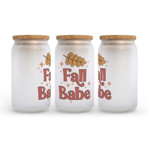 Frosted Glass Can, Valentine Gift, Fall Babe&hellip;