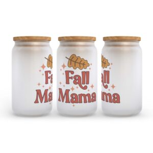 Frosted Glass Can, Valentine Gift, Fall Mama&hellip;