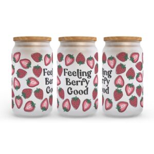 Frosted Glass Can, Valentine Gift, Feeling Berry&hellip;