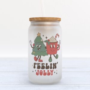Frosted Glass Can, Valentine Gift, Feeling Jolly&hellip;