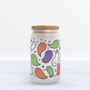 Frosted Glass Can, Valentine Gift, Halloween Ghosts&hellip;