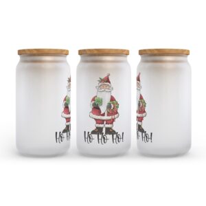 Frosted Glass Can Valentine Gift Ho Ho Ho Santa Christmas Frosted Glass Can Tumbler 2 vno3yo.jpg