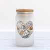 Frosted Glass Can, Valentine Gift, I Run on Coffee and Christmas Cheer Frosted Glass Can Tumbler